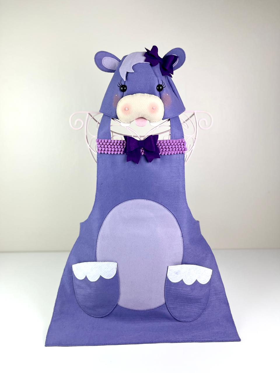 Molde - Kit Avental + Touca Hipopótamo